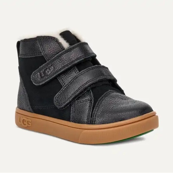 UGG | Rennon II High Top Sneaker Bootie New In Black Leather - Picture 4 of 13